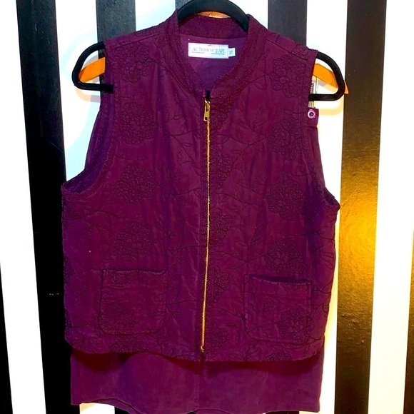 2 Pc Set Plum/Purple Vintage Pencil Skirt & Embroidered Vest Small 4/6 Woman’s - Picture 11 of 11